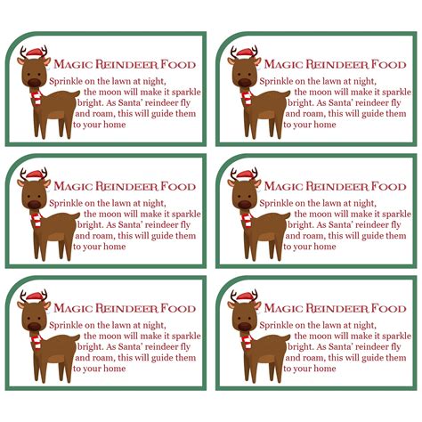 Free Reindeer Food Printable Tags